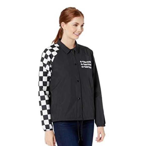 💖MEGA SALE💖VANS Thanks Coach Superspeedee Womens XS S Jacket Black VN0A47V5BLK - Picture 4 of 7